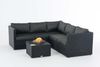 CLP Polyrattan Ecksofa-Garnitur Genero 5mm,schwarz anthrazit Bild 5