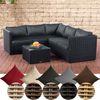 CLP Polyrattan Ecksofa-Garnitur Genero 5mm,schwarz anthrazit Bild 2