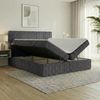 Boxspringbett RALF 140 x 200 cm mit Bettkasten, Topper und gepolstertem Kopfteil. Farbe: Dunkelgrau, Härtegraden: H2 , Topper: Visco-Topper Bild 3