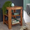Standregal MUMBAI Massiv-Holz Sheesham 60 cm Wohnzimmer-Regal mit 2 Ablagefächer Design Landhaus-Stil Beistelltisch Bild 2