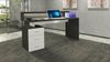 Dmora Schreibtisch Flaminia, Schreibtisch mit Platte, Mehrzweck-Büroschreibtisch, platzsparender Schreibtisch mit mehreren Positionen, 160x60h90 cm, Weiß und Schiefer Bild 2