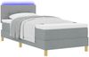 vidaXL LED Boxspringbett mit Kopfteil Hellgrau 90 x 200 cm Stoff 3342408 Bild 3