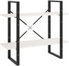vidaXL Bücherregal 2 Böden Weiß 80x30x70 cm Massivholz Kiefer 806453 Bild 2