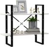 vidaXL Bücherregal 2 Böden Weiß 80x30x70 cm Massivholz Kiefer 806453 Bild 4