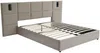 Vente-unique - SARETO Bett SamtStoff Schokoladenbraun - B 208 cm x H 104 cm x L 268 cm Bild 2