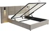 Vente-unique - SARETO Bett SamtStoff Schokoladenbraun - B 208 cm x H 104 cm x L 268 cm Bild 4