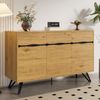 Sideboard 140 x 40 x 75,5 cm aus Spanplatte in Holzoptik mit Metallbeinen, 3 Türen Bild 2