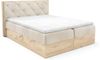 MEBLINI Boxspringbett LOFTY 12 200x200 cm mit Bettkasten - H4/Creme Samt Polsterbett - Doppelbett mit Topper & Taschenfederkern-Matratze Bild 2