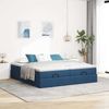 vidaXL Ottoman-Bett mit Matratzen Blau 200x200 cm Stoff 3311254 Bild 3