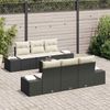 vidaXL Garten-Sofa-Set mit Kissen 8 pcs Schwarz und Creme Poly-Rattan 3355616 Bild 3