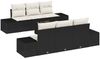 vidaXL Garten-Sofa-Set mit Kissen 8 pcs Schwarz und Creme Poly-Rattan 3355616 Bild 2