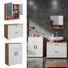 Badmöbel-Set Irma Weiß Hochglanz/Goldkraft Eiche 3 Teile, mit Unterschrank 80 cm Vicco Bild 2