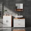 Badmöbel-Set Irma Weiß Hochglanz/Goldkraft Eiche 3 Teile, mit Unterschrank 80 cm Vicco Bild 4