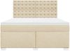 vidaXL Boxspringbett mit Matratze Creme 180x200 cm Stoff 3290586 Bild 4