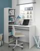 Dmora Ali Schreibtisch, umkehrbarer Multifunktionsschreibtisch mit Bücherregal mit 5 Ablagen, Arbeits- oder Bürotisch für PC-Buchhalter, 120 x 53 x 144 cm, Weiß Bild 4