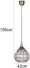 LED Pendelleuchte mit Drahtgeflecht Lampenschirm Altmessing, Ø 42cm Bild 4