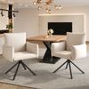 Esszimmerstuhl 4er-Set, Samt-Bezug Beige, 360° drehbar, Metalllbeine, gepolstert,60*60*88 cm Bild 2