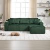 Sofa 257x90-160x62 cm mit Chaiselongue – modulares Cordsofa mit 5 Kissen, Seitentaschen und Getränkehaltern Bild 3