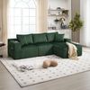 Sofa 257x90-160x62 cm mit Chaiselongue – modulares Cordsofa mit 5 Kissen, Seitentaschen und Getränkehaltern Bild 5