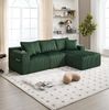 Sofa 257x90-160x62 cm mit Chaiselongue – modulares Cordsofa mit 5 Kissen, Seitentaschen und Getränkehaltern Bild 2