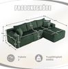 Sofa 257x90-160x62 cm mit Chaiselongue – modulares Cordsofa mit 5 Kissen, Seitentaschen und Getränkehaltern Bild 4