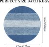 Enyhom Groß Rund Badematte 120 cm Blau Weich rutschfest Maschinenwaschbar Bild 2