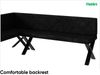 MEBLINI Eckbank für Esszimmer mit ausziehbarem Tisch - Küchenbank - Essecke - Sitzecke Küche - ERIC - X-Beine 142x196x87cm Links - Graphit Samt/B Schwarz Hochgl. Bild 5