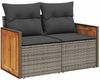 vidaXL 5-tlg. Garten-Sofagarnitur mit Kissen Grau Poly Rattan 3227460 Bild 5