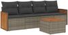 vidaXL 5-tlg. Garten-Sofagarnitur mit Kissen Grau Poly Rattan 3227460 Bild 2
