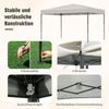 365 x 225 cm Pop-up-Pavillon mit tragbarer Tragetasche 9 Heringe 4 Windseile faltbarer Outdoor-Sonnenschutz Pavillon Beige Bild 3