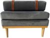 Daybed Grau 180 x 75 cm aus Samt mit Beinen aus Heveaholz Bild 3