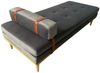 Daybed Grau 180 x 75 cm aus Samt mit Beinen aus Heveaholz Bild 4