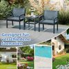 3tlg. Rattan Gartenmöbel Set Wetterfestes Balkonmöbel Balkonset inkl. 2 Stühle mit Tisch Grau Bild 3