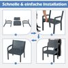 3tlg. Rattan Gartenmöbel Set Wetterfestes Balkonmöbel Balkonset inkl. 2 Stühle mit Tisch Grau Bild 5