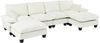 Ecksofa aus Chenille 334x155x90 cm mit beweglicher Ottomane, beige Bild 5