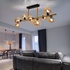 LED Deckenleuchte, Kugeln, Glas amber, messing, L 87 cm Bild 3
