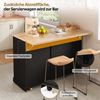 BlingBin Küchenwagen Kücheninsel auf Rollen mit klappbarer Arbeitsplatte,mit Müllschrank, (1 Stück, 1 St, 120 × 45 (70) × 93 cm), mit 4-stufigem Gewürzregal, 2 Schubladen und feststellbaren Rollen Bild 4