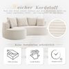 LVHOM Ecksofa L-Form, Cloud Sofa mit Tassenhalter und Seitentaschen, 3-Sitzer Sofa aus Cordstoff, kein Aufbau erforderlich, 250x152cm, Beige Bild 5