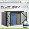 Juskys 3er Mülltonnenbox Namur 3 x 120 Liter Tonnen - 2 m² - 2 große Türen - Metall Mülltonnenverkleidung Müllbox Müllhaus Aufbewahrungsbox Bild 2