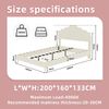 Modern minimalist soft bed, comfortable and soft headboard, 160*200CM,beige , multifunctional bedroom furniture, bed frame with low box does not include pneumatic rod,include 160*200CM mattress. Bild 4