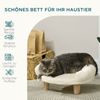 Haustiersofa mit Plüschbezug & Holzbeinen, 47 x 40 x 20 cm, Cremeweiß Bild 5