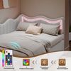 Gdood Polsterbett Doppelbett Daybett Tagesbett LED (Hydraulisch hebbarer Stauraum, Geeignet für Jungen und Mädchen), Mit LED-Beleuchtung, Lattenrost, Samt, 90x200 cm Bild 3
