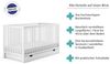Babybett Kinderbett Gitterbett 70x140 höhenverstellbar & herausnehmbare Sprossen, mit Schublade,| Buchenholz weiss sehr stabil Made in Europe Bild 4