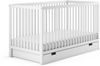 Babybett Kinderbett Gitterbett 70x140 höhenverstellbar & herausnehmbare Sprossen, mit Schublade,| Buchenholz weiss sehr stabil Made in Europe Bild 3