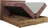 Doppelbett, Boxspringbett mit Bettkästen, Multipocket-Matratze und Topper, Set mit Kopfteil, Eiche Wotan Holzrahmen - WOOD CLASSIC - 140 x 200 cm - Rosa Cord - H3 Bild 5