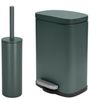 spirella Badaccessoires-Sets AKIRA, Badezimmer Zubehör-Set, 2-tlg, bestehend aus Kosmetikeimer 5L Treteimer mit SoftClose Absenkautomatik und WC Garnitur mit hygienischem Innenbehälter und Deckel, Stahl matt-satiniert, angesagte Trendfarben, dunkelgrün... Bild 5