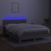 Polsterbett mit Matratze & LED Stoff Hellgrau 140x200 cm Bild 3
