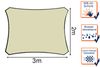 Sonnensegel Rechteckig 2x3m Creme Sonnenschutzsegel für Balkon / Terrassensegel Bild 3