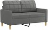 vidaXL 2-tlg. Sofagarnitur mit Kissen Dunkelgrau Stoff 3201323 Bild 3