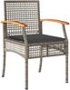 vidaXL 5-tlg. Garten-Essgruppe mit Kissen Grau Poly Rattan 3213611 Bild 3